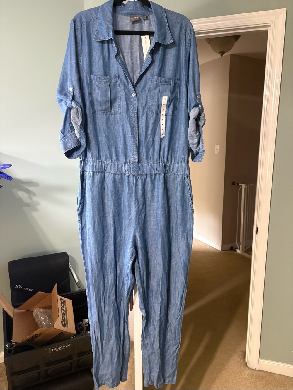 New York & Company 100% Lyocell Lightweight Jumpsuit XL NWT - Picture 2 of 3